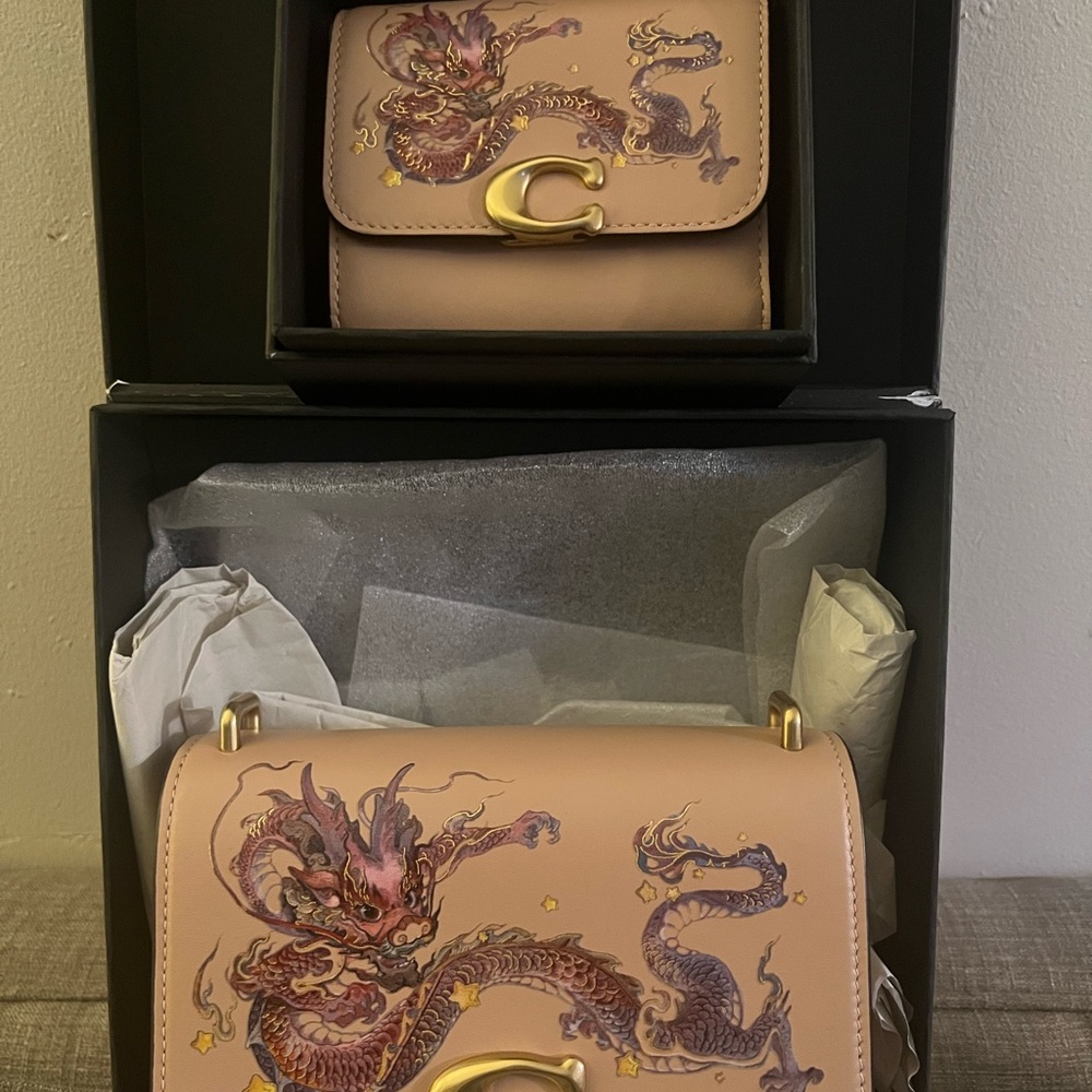 Coach bandit year of the dragon bandit crossbody/shoulder bag and wallet.